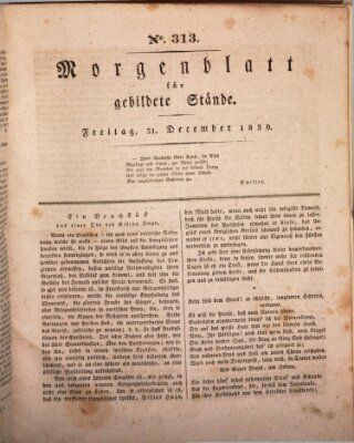 Morgenblatt für gebildete Stände Freitag 31. Dezember 1830