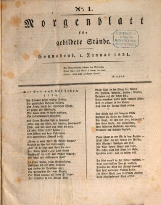 Morgenblatt für gebildete Stände Samstag 1. Januar 1831
