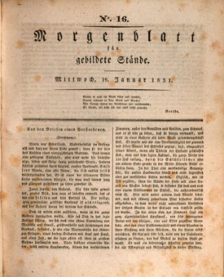Morgenblatt für gebildete Stände Mittwoch 19. Januar 1831