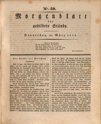 Morgenblatt für gebildete Stände Donnerstag 10. März 1831