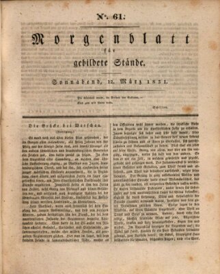 Morgenblatt für gebildete Stände Samstag 12. März 1831