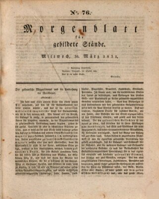 Morgenblatt für gebildete Stände Mittwoch 30. März 1831