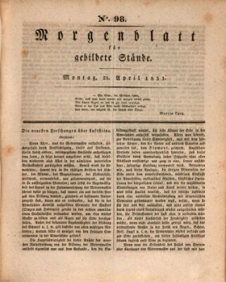 Morgenblatt für gebildete Stände Montag 25. April 1831