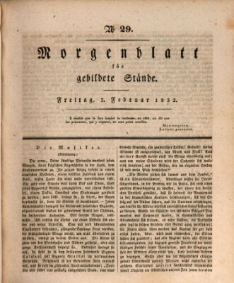 Morgenblatt für gebildete Stände Freitag 3. Februar 1832