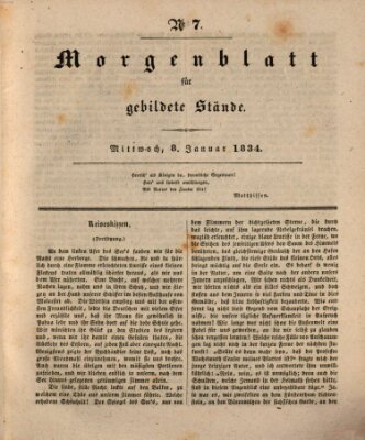Morgenblatt für gebildete Stände Mittwoch 8. Januar 1834