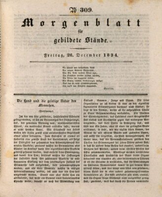 Morgenblatt für gebildete Stände Freitag 26. Dezember 1834