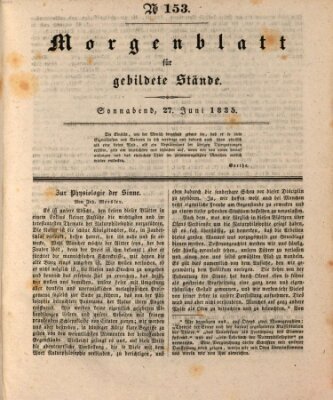 Morgenblatt für gebildete Stände Samstag 27. Juni 1835
