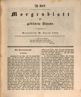 Morgenblatt für gebildete Stände Samstag 29. August 1835