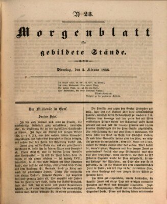Morgenblatt für gebildete Stände Dienstag 2. Februar 1836