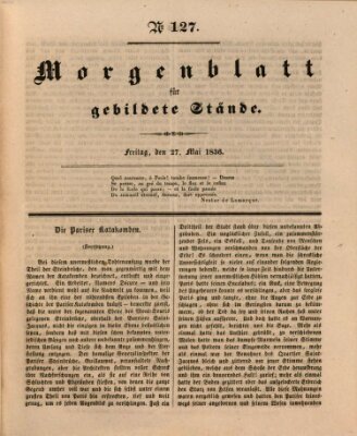Morgenblatt für gebildete Stände Freitag 27. Mai 1836