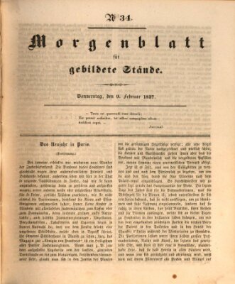 Morgenblatt für gebildete Stände Donnerstag 9. Februar 1837