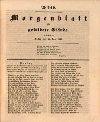 Morgenblatt für gebildete Stände Freitag 23. Juni 1837