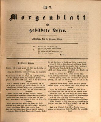 Morgenblatt für gebildete Leser (Morgenblatt für gebildete Stände) Montag 8. Januar 1838