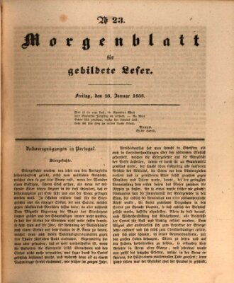 Morgenblatt für gebildete Leser (Morgenblatt für gebildete Stände) Freitag 26. Januar 1838