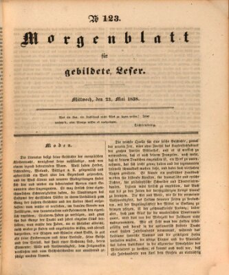 Morgenblatt für gebildete Leser (Morgenblatt für gebildete Stände) Mittwoch 23. Mai 1838
