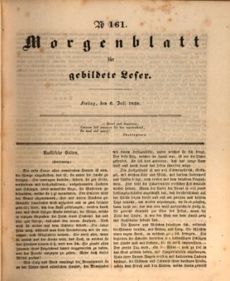 Morgenblatt für gebildete Leser (Morgenblatt für gebildete Stände) Freitag 6. Juli 1838