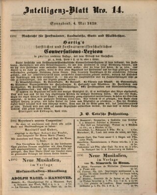 Morgenblatt für gebildete Leser (Morgenblatt für gebildete Stände) Samstag 4. Mai 1839