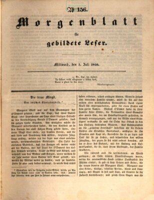 Morgenblatt für gebildete Leser (Morgenblatt für gebildete Stände) Mittwoch 1. Juli 1840