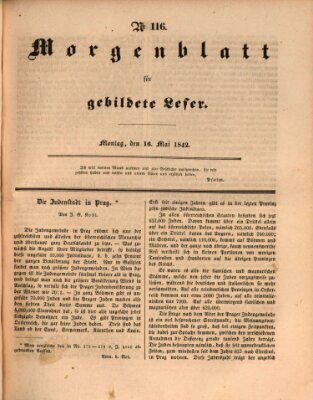 Morgenblatt für gebildete Leser (Morgenblatt für gebildete Stände) Montag 16. Mai 1842