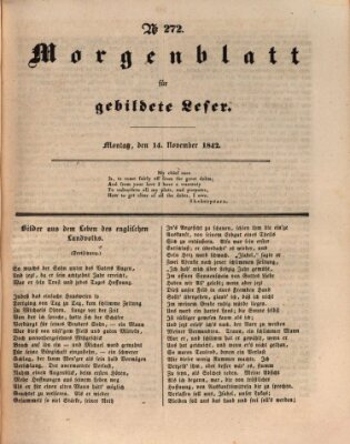 Morgenblatt für gebildete Leser (Morgenblatt für gebildete Stände) Montag 14. November 1842