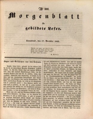 Morgenblatt für gebildete Leser (Morgenblatt für gebildete Stände) Samstag 17. Dezember 1842