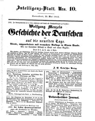Morgenblatt für gebildete Leser (Morgenblatt für gebildete Stände) Samstag 20. Mai 1843