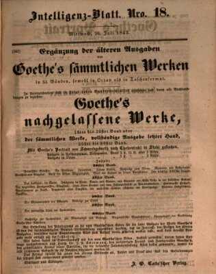 Morgenblatt für gebildete Leser (Morgenblatt für gebildete Stände) Mittwoch 26. Juli 1843