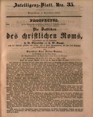 Morgenblatt für gebildete Leser (Morgenblatt für gebildete Stände) Samstag 4. November 1843