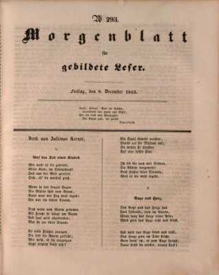 Morgenblatt für gebildete Leser (Morgenblatt für gebildete Stände) Freitag 8. Dezember 1843