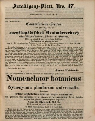 Morgenblatt für gebildete Leser (Morgenblatt für gebildete Stände) Samstag 4. Mai 1844