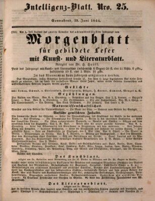 Morgenblatt für gebildete Leser (Morgenblatt für gebildete Stände) Samstag 29. Juni 1844