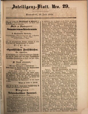 Morgenblatt für gebildete Leser (Morgenblatt für gebildete Stände) Samstag 27. Juli 1844