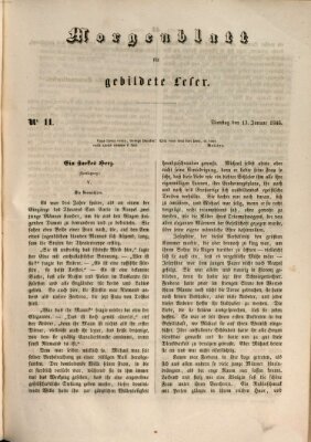 Morgenblatt für gebildete Leser (Morgenblatt für gebildete Stände) Dienstag 13. Januar 1846