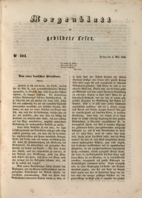 Morgenblatt für gebildete Leser (Morgenblatt für gebildete Stände) Freitag 1. Mai 1846