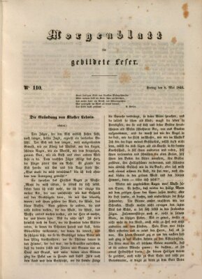 Morgenblatt für gebildete Leser (Morgenblatt für gebildete Stände) Freitag 8. Mai 1846