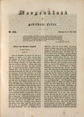 Morgenblatt für gebildete Leser (Morgenblatt für gebildete Stände) Mittwoch 13. Mai 1846