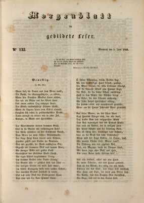Morgenblatt für gebildete Leser (Morgenblatt für gebildete Stände) Mittwoch 3. Juni 1846