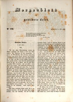 Morgenblatt für gebildete Leser (Morgenblatt für gebildete Stände) Freitag 17. Juli 1846