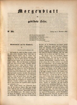 Morgenblatt für gebildete Leser (Morgenblatt für gebildete Stände) Freitag 5. November 1847