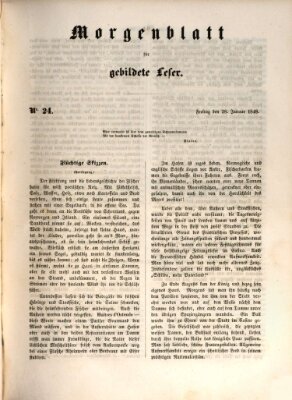 Morgenblatt für gebildete Leser (Morgenblatt für gebildete Stände) Freitag 28. Januar 1848