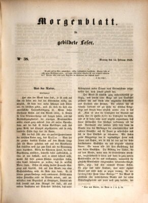 Morgenblatt für gebildete Leser (Morgenblatt für gebildete Stände) Montag 14. Februar 1848