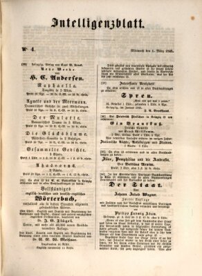 Morgenblatt für gebildete Leser (Morgenblatt für gebildete Stände) Mittwoch 1. März 1848