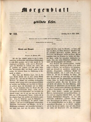 Morgenblatt für gebildete Leser (Morgenblatt für gebildete Stände) Dienstag 9. Mai 1848