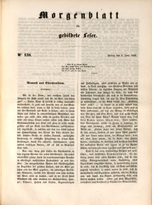 Morgenblatt für gebildete Leser (Morgenblatt für gebildete Stände) Freitag 9. Juni 1848
