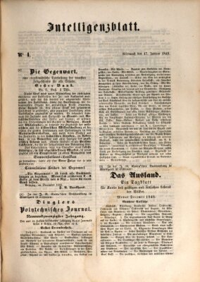 Morgenblatt für gebildete Leser (Morgenblatt für gebildete Stände) Mittwoch 17. Januar 1849