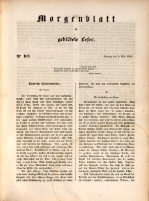 Morgenblatt für gebildete Leser (Morgenblatt für gebildete Stände) Montag 7. Mai 1849
