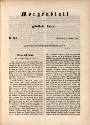 Morgenblatt für gebildete Leser (Morgenblatt für gebildete Stände) Samstag 8. Dezember 1849