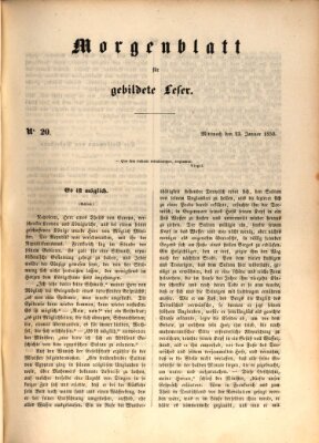 Morgenblatt für gebildete Leser (Morgenblatt für gebildete Stände) Mittwoch 23. Januar 1850