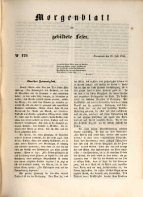 Morgenblatt für gebildete Leser (Morgenblatt für gebildete Stände) Samstag 27. Juli 1850