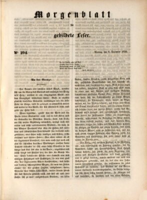 Morgenblatt für gebildete Leser (Morgenblatt für gebildete Stände) Montag 9. Dezember 1850